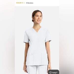 Cherokee White V-Neck Scrub Top